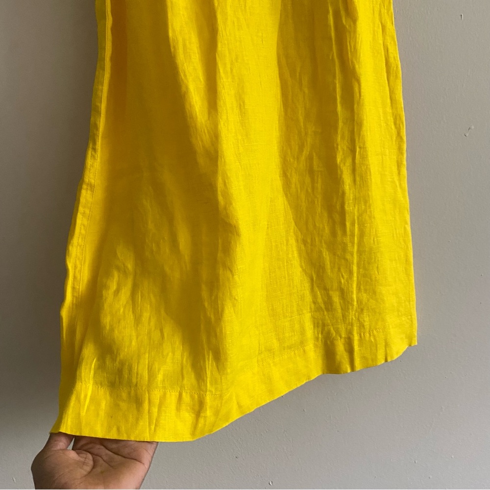 J. Crew Maxine High Neck Shift Dress in Linen Yellow - XS - Picture 13 of 16